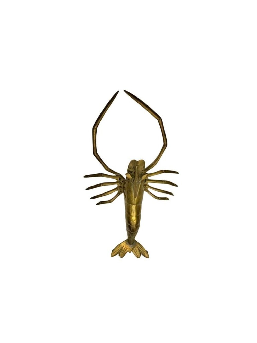 Lobster Figurine Crawfish Brass Wall Mount or Table Top Vintage Nautical Decor